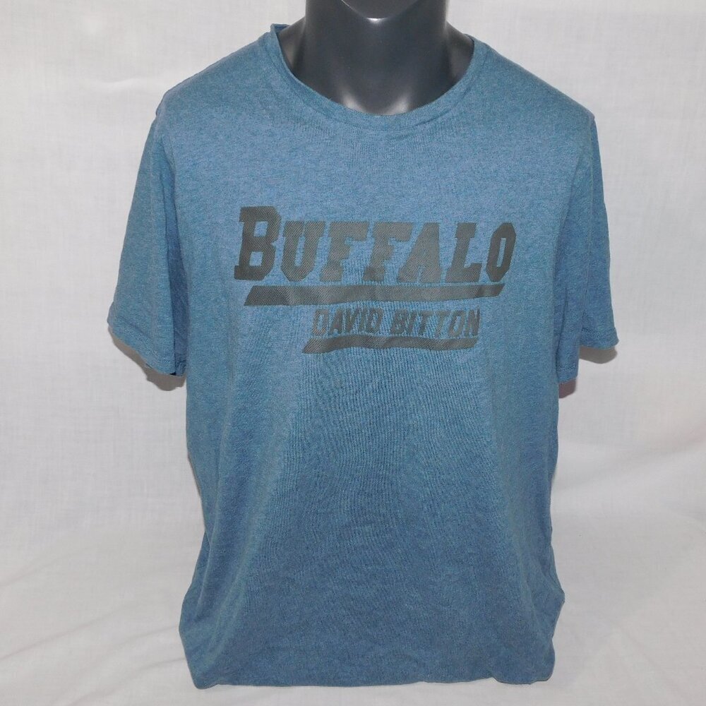 Buffalo David Bitton Blue Gray Spellout T shirt Mens 2XL